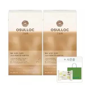 오설록 제주 호지차 밀크티 10입, 2개 + 증정(그린티웨하스 17g, 1개+러닝 쇼핑백(소), 1개)