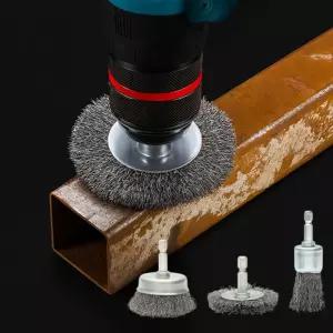 전동드릴용 와이어 브러쉬 6종세트(육각 생크) (A타입)철 쇠러쉬 녹제거