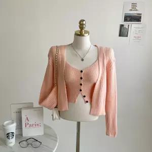 투피스 레이어드 골지 단추나시 가디건 세트 E223가디건골지세트