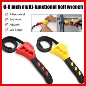6 인치 벨트 렌치 오일 필터 스패너 세트 고무 밴드 렌치 캔 오프너 조정 가능한 수도관 파이프 다기능 렌