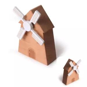 제이커 뮤직박스 풍차 오르골 움직이는 나무 원목 태엽