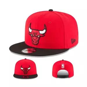 뉴에라 시카고 불스 스냅백 모자 NBA 팀 베이직 2톤 레드 백 캡