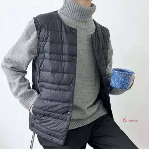 여자 간절기 패딩 다운 남자 사무실 가벼운 겨울 남성 경량조끼 세미기모 이너조끼 포켓zab561