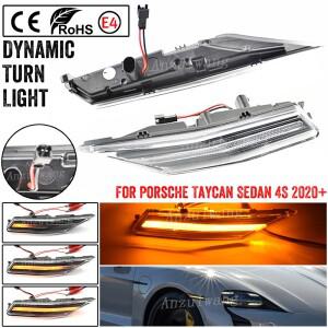포르쉐 타이칸 4S 세단 2020 업 앞 범퍼 다이나믹 LED 펜더 사이드 마커 라이트, 자동 방향 지시등, 점멸기