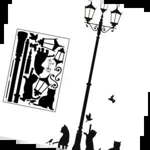 포인트벽지 고양이스티커 벽지 스티커 월페이퍼