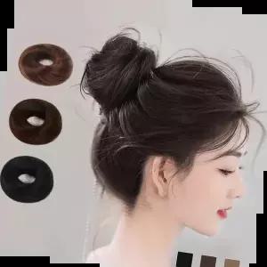 올림머리가발 온나핏 인모 생머리 똥머리 헤어밴드 SD-230334