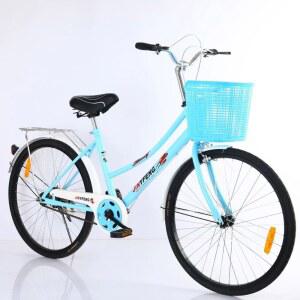 주부자전거 여성용자전거 레트로 클래식 접이식 알루미 화이트 마실용 24인치 실버