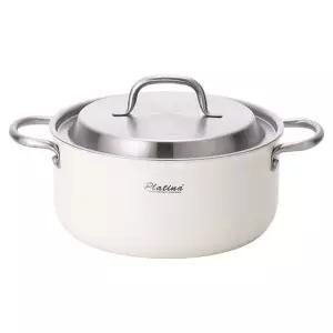 [키친플라워] 크림 양수냄비 24cm 플래티나 통3중 스테인리스 조리냄비