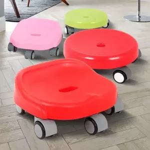 이동식의자 바퀴달린 낮은원형 미니작은작업 둥근스툴 이동의자 청소의자