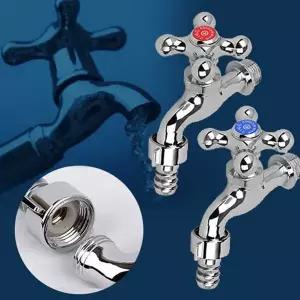 가로형 수도꼭지 코너형 벽붙이 다용도 십자형 수도꼭지 냉수 온수 수전 세면대 세탁실 싱크대 욕실 주방