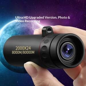 망원경 고성능 쌍안경 휴대용 렌즈 야간 잠만경 천체 2000x24 단일 튜브 블랙 테크놀로지 망원경 고화 휴대