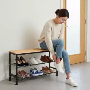 원목 벤치 신발장 현관 사무실 어린이집 슈즈랙 너도밤나무 슈밴치 다용도 선반 진열대 정리대