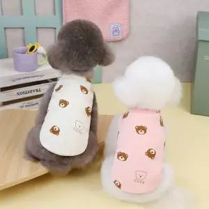 강아지옷 3컬러 귀여운 곰돌이 캐릭터 민소매티셔츠 강아지의류 강아지옷