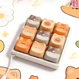 [보리심] 적용 다양한 고양이 키캡 키링 1구 2구 3구 4구 9구 키보드 클리커 딸깍이 R