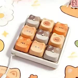[셀러허브 가전][보리심] 적용 다양한 고양이 키캡 키링 1구 2구 3구 4구 9구 키보드 클리커 딸깍이 R1001