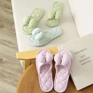 리본 도트 쿠션 실내화 층간소음 여성 거실화 슬리퍼