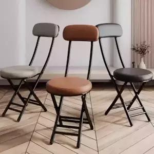 접이식 쿠션 의자 보조 가정용 학원 접이식 등받이 의자 간이 휴대용 피크닉 테라스 낚시 좌식 캠핑 간편