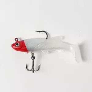 [골드스마일]웨이트훅 쉐드웜 루어 지그헤드 갈치 배스낚시 레드 3