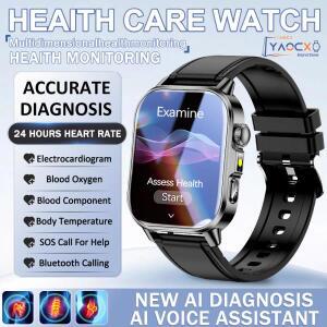 2026 신형 스마트워치 남성용 스포츠 팔찌 ECG+PPG HD 통화 건강 혈압 혈중 지질 요산 레이저 치료