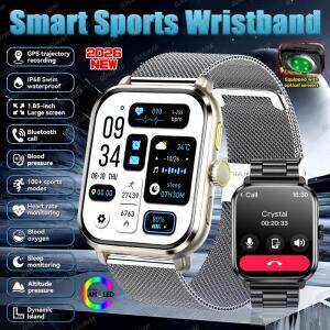 GUHUAVMI 새로운 혈압 스마트 시계 고도계 기압계 GPS 궤적 심박수 피트니스 HD 통화 건강 스포츠 스마트워