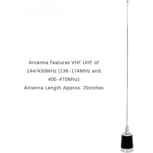 모토로라호환 켄우드호환 Icom 버텍스 블랙박스 HYT Hytera V/U 모바일 라디오용 듀얼 밴드 NMO 20 인치 안