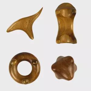 [4종류] 1+1 2+1 원목 지압 괄사 나무 안마기 포인트 마사지기 나무새 별 도넛