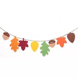 나뭇잎가랜드만들기 가을 도토리모빌 펠트 꾸미기 5인 학습교구 복지센터 창의력