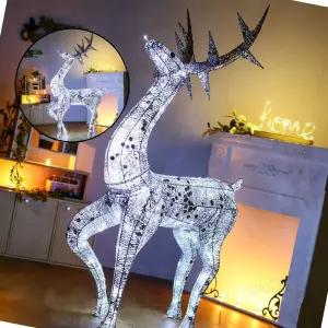 글로 LED 럭셔리 크리스마스 사슴 장식 실버 21158 140cm
