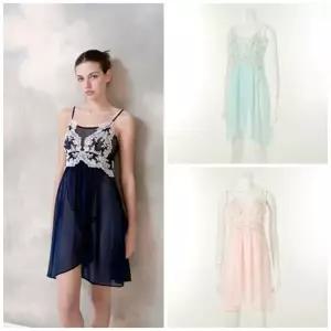 [와코루]봄광고 섬세한 플라워 자수 플로럴 루미너스 튤레이스 여성 슬립 원피스 WFSC261