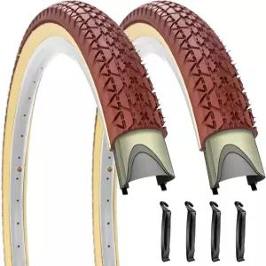 비치 시티 통근 하이브리드 자전거를 위한 SIMEIQI 2 팩 24 /26 x2.125 26 x2.35 인치 크루저 자전거