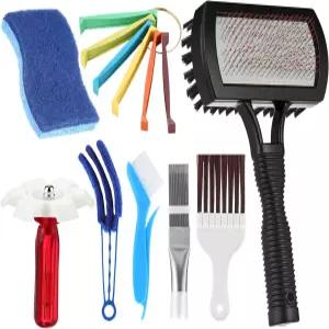 와이드쿡 8개 에어컨 핀 클리너 세트 HVAC 코일 클리닝 브러시 콘덴서 스트레이트너 증발기 AC 빗 스플릿