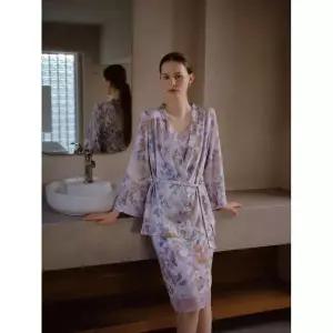 비너스(정상) 오르화 미스티 가든 플라워 라운지  여성 로브가운+슬립세트 OGN5245_OFS52