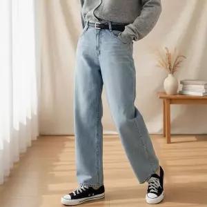 [하프클럽/셀러허브_여성트랜드패션]여성 연청 논스판 배기핏 빅사이즈 봄