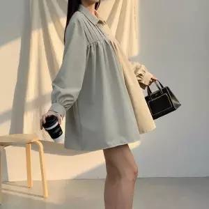 [하프클럽/셀러허브_여성트랜드패션]여성 핀턱 셔링 퍼프 미니 원피스 봄