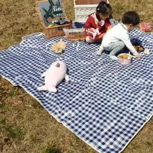 대형 매트 블루 체크무늬 피크닉 방수 가성비 좋은 실용적인 데일리 필수템