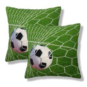 안타리카 축구 골망 던지기 베개 커버 축구공 사각형 18x18 인치 스포츠 테마 장식 쿠션 케이스 2 개 세트 소파용 홈 데코