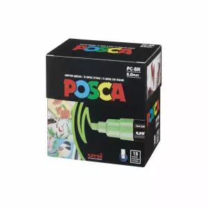 수성 페인트 마커 세트 PC-8K 15색 8mm 사각촉 미술용 드로잉 펜 굵은닙 팝아트 디자인 문구