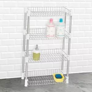 화장실 틈새 선반 4단 코너 스텐 욕실 다용도 선반 정리 스테인리스 주방용 조립식 조립 주방 사각 간편