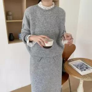 /옷자락 여자 가을겨울 간절기 투피스 세트