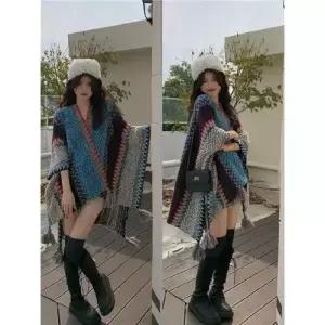 숄 스카프 칭하이 외투 여행 봄코트 망토 여자하프코트 윈난 코트 ible1