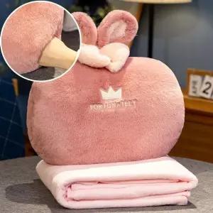 토끼 핸드워머 쿠션담요 담요 겸 낮잠베개 손베개 핸드워머+x7m 포켓담요 휴