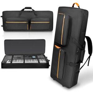 조절 가능한 어깨끈이 있는 73 76 키보드 케이스 2013 패딩 76 4개의 액세서리 포켓 디지털 피아노 신디사이저 키보드