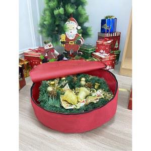 트리리스 크리스마스 장식 원형 보관 1 8m 수납 수납함 조명 분위기 리스 축제 세트