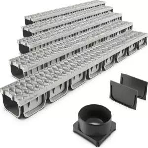 보달랜드 - 격자가 있는 4인치 트렌치 배수 시스템 보리 색상 이지 2채널 (5)