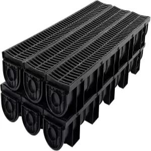 FAHKNS 트렌치 배수 시스템 5.9 *5.1 *39 6팩 채널 Hdpe 플라스틱 지하 차고 바닥 코트 테라스 정원 경로