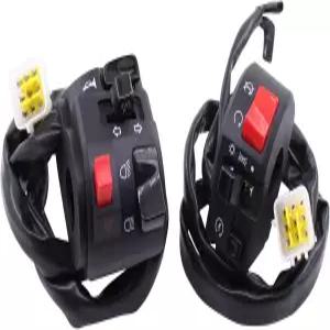 모토쿠 페어 7/8인치 22mm 오토바이 핸들바 경적 버튼 회전 신호 컨트롤러 모터바이크 좌우 전기 안개등