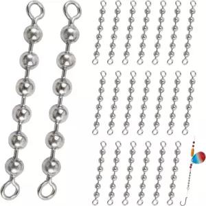 FUSIGO 20팩 낚시 구슬 체인 회전 스테인리스 강 메기 태클 리그 장비 민물 소금물