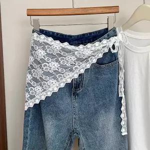 레이어드 스커트 시스루 레이스 랩 치마망사 화이트