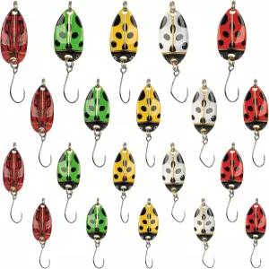 이사카카 20개 스푼 낚시 미끼 송어 금속 하드 싱글 훅 미니 지그 캐스팅 스피너 트롤링 베이스 크래피 차