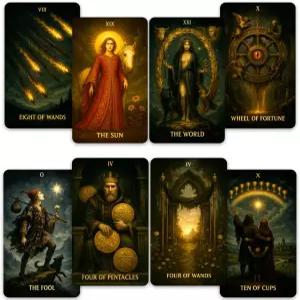 크래프테리언 미스트 오브 섀도우 타로 - 78장의 카드 덱 가이드북 다크 판타지 고딕 카드로 작업 및